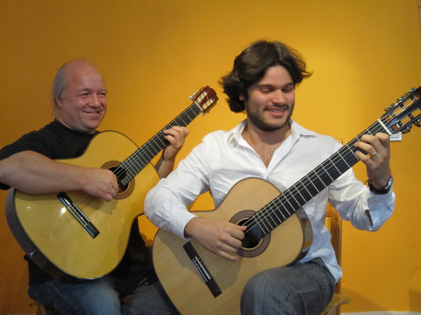 Kai Heumann and Marcelo Rosario at the Gitarrenzentrum
